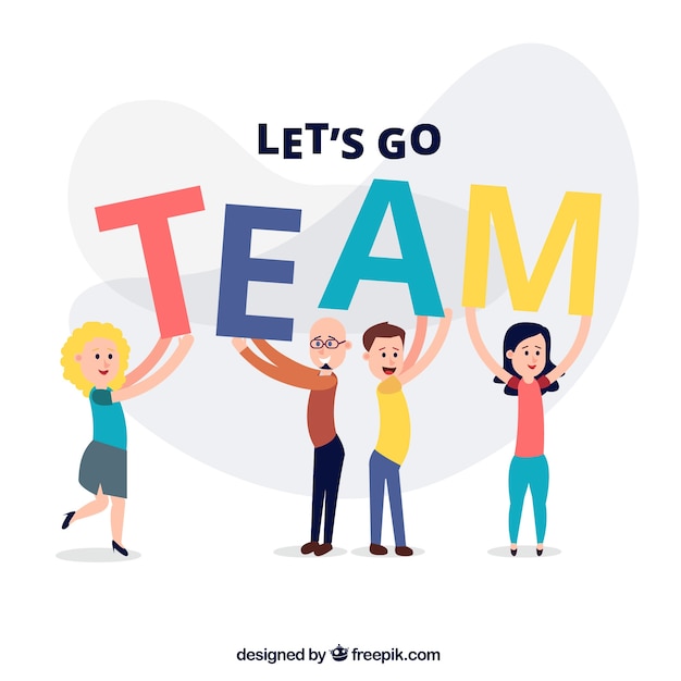 Gratis vector team werk concept met platte ontwerp