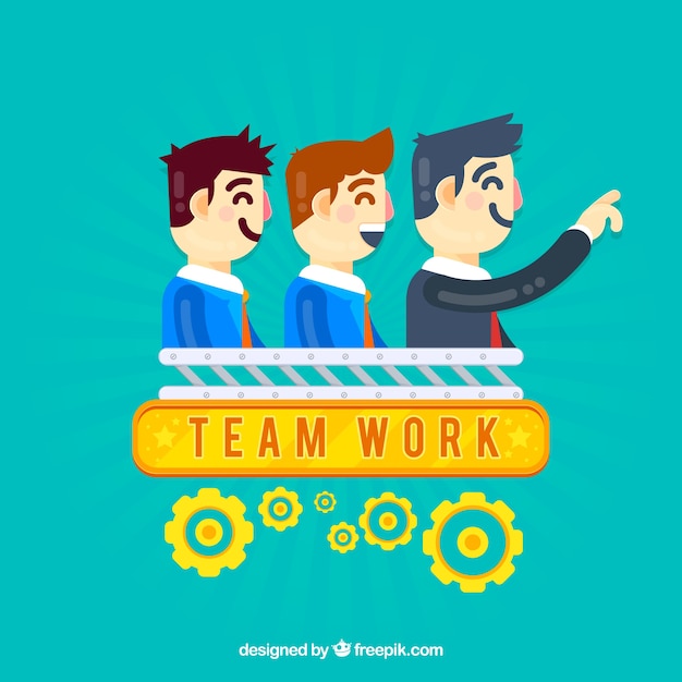 Gratis vector teamwerk achtergrond in vlakke stijl