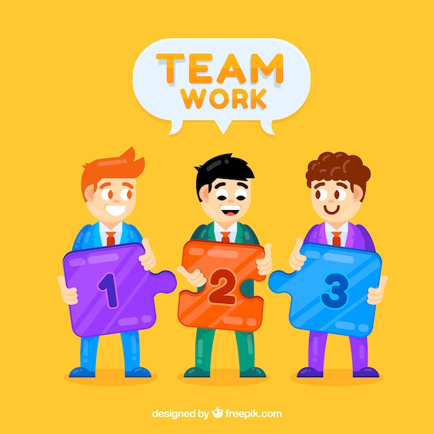 Gratis vector teamwerk achtergrond in vlakke stijl