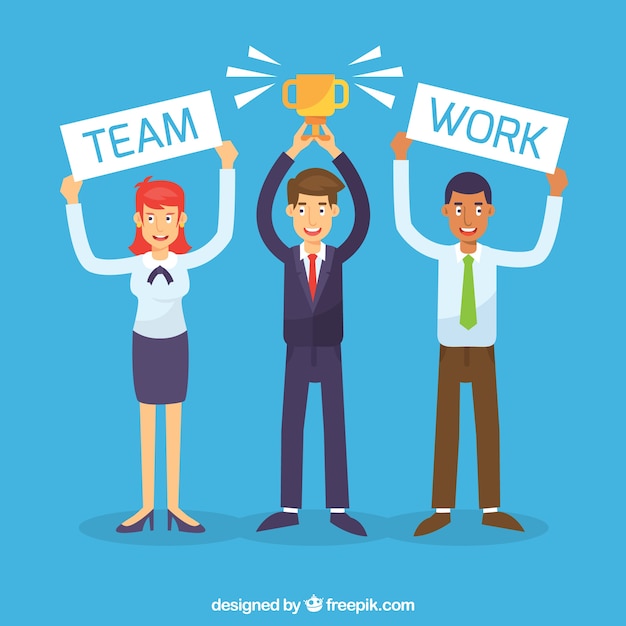 Gratis vector teamwerk achtergrond in vlakke stijl