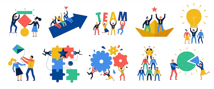 Gratis Vector teamwerk icons set