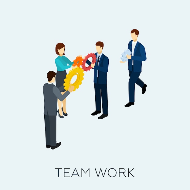 Teamwork concept isometrisch