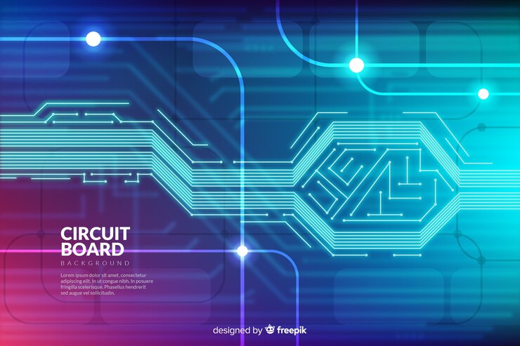 Gratis Vector technische achtergrond met printplaat