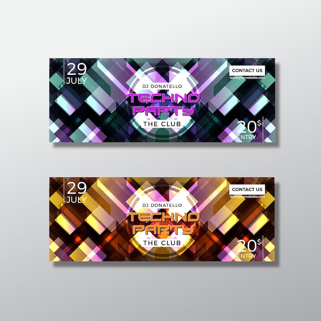 Gratis vector techno party banner