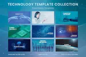 Gratis vector technologie business innovatie sjabloon vector futuristische presentatie set