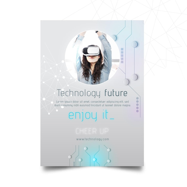 Gratis vector technologie en toekomstig flyer-concept