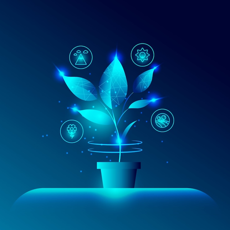 Gratis Vector technologisch ecologieconcept met installatie