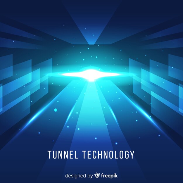 Technologische blauw licht tunnel achtergrond