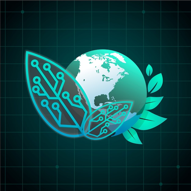 Gratis vector technologische ecologie concept