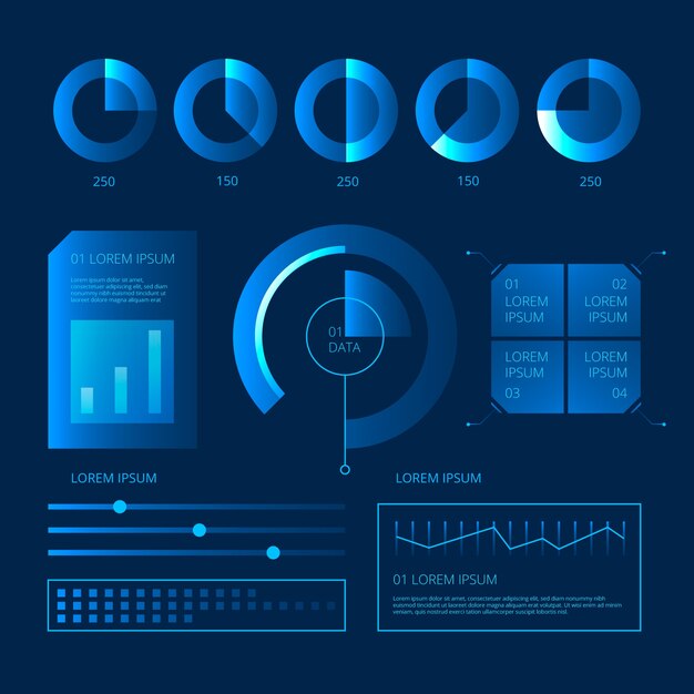 Technologische set van infographics