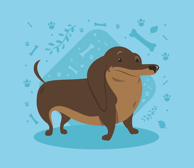 Gratis vector teckel hond mascotte