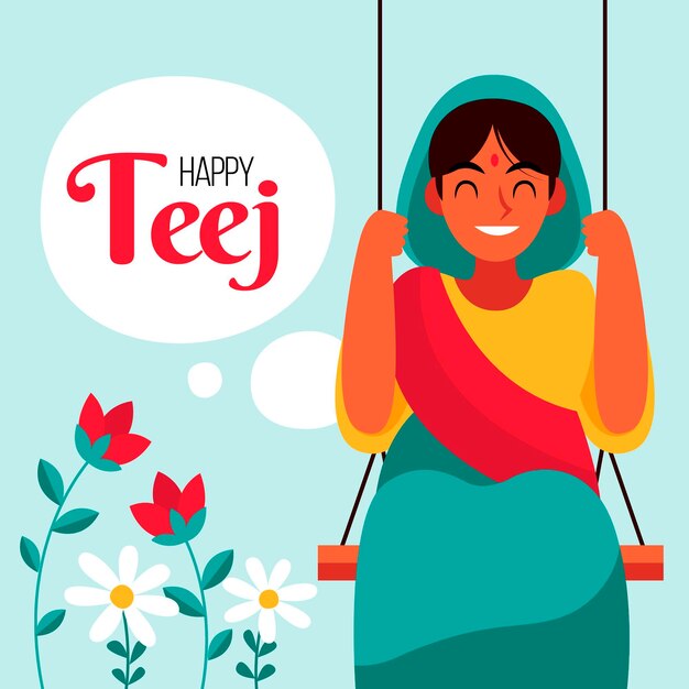 Teej festival illustratie