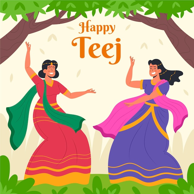 Gratis vector teej festival illustratie