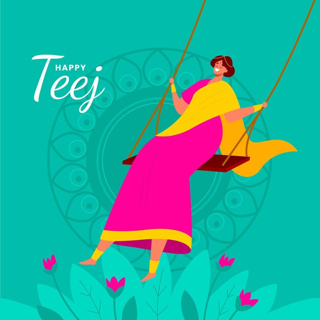 Gratis vector teej festival illustratie