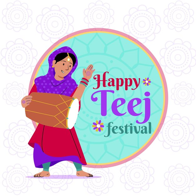 Teej festival illustratie