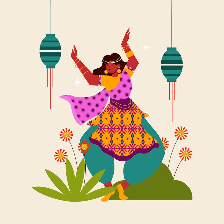 Gratis Vector teej festival illustratie
