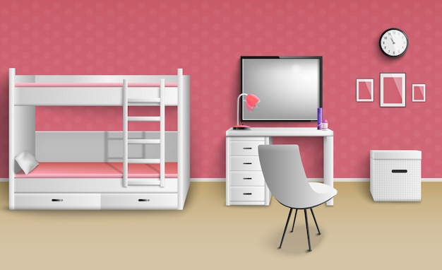 Teen girl room realistisch