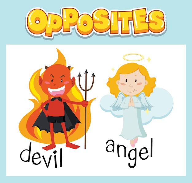 Gratis vector tegengestelde engelse woorden voor kinderen