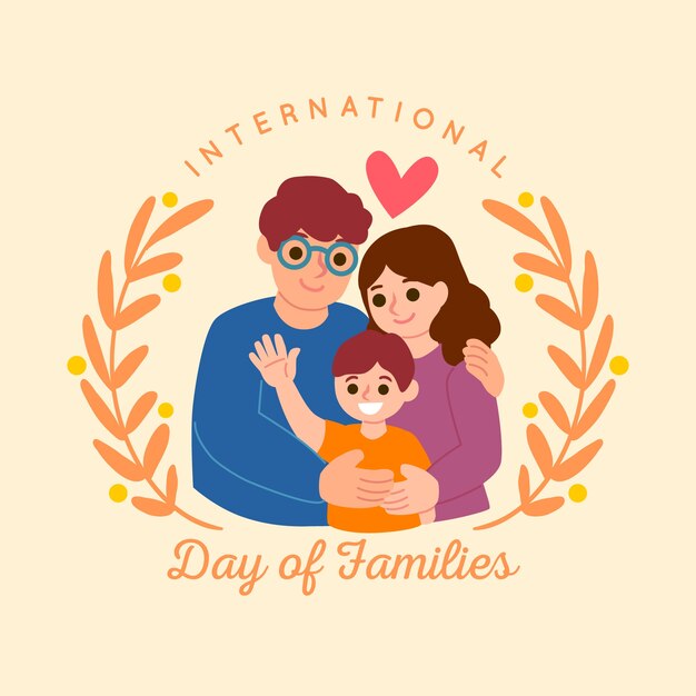 Tekening internationale dag van families geïllustreerd