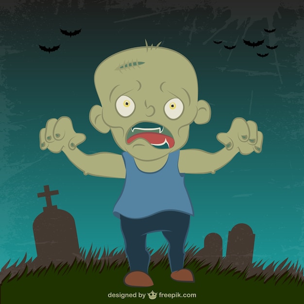 Gratis vector tekening van zombie in halloween