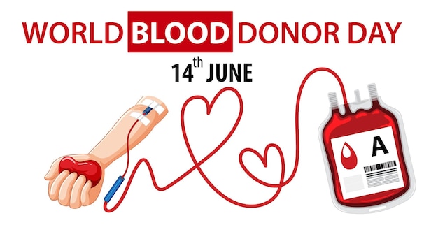 Tekst en pictogram van de bloeddonordag van juni