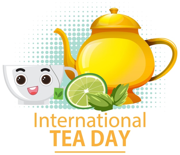 Gratis vector tekstbanner voor internationale theedag