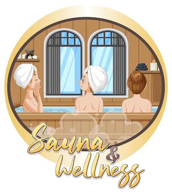 Gratis vector tekstontwerp sauna en wellness