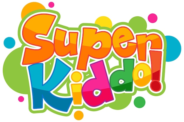 Gratis vector tekstontwerp super kiddo-logo