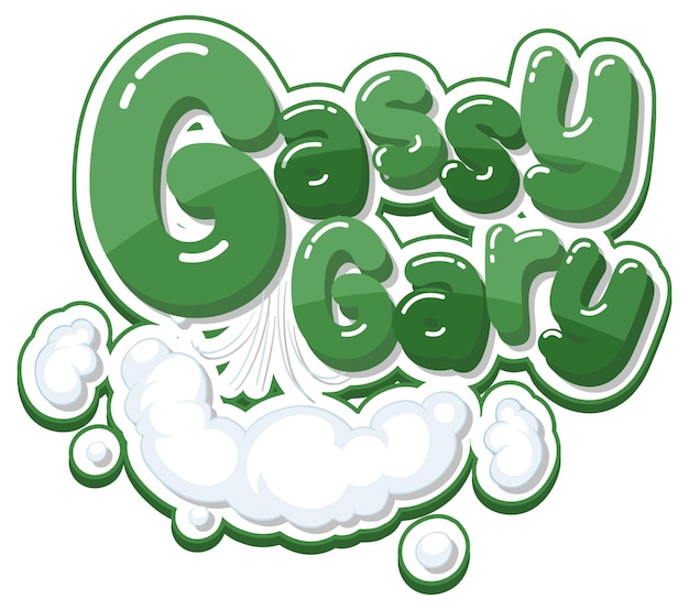 Tekstontwerp van gassy gary-logo