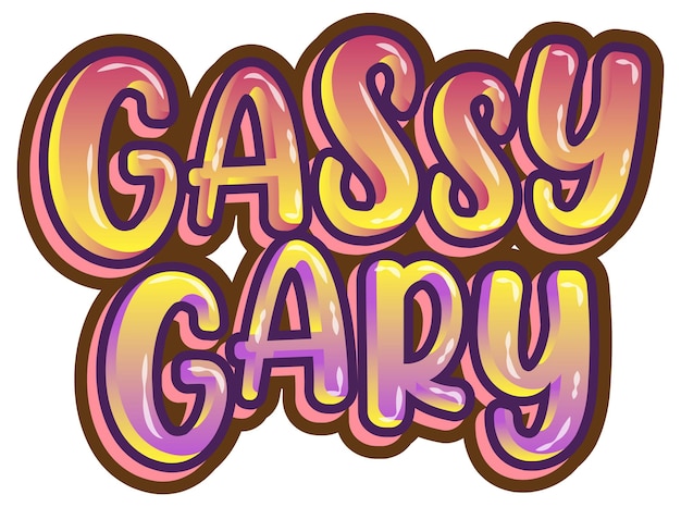 Gratis vector tekstontwerp van gassy gary-logo