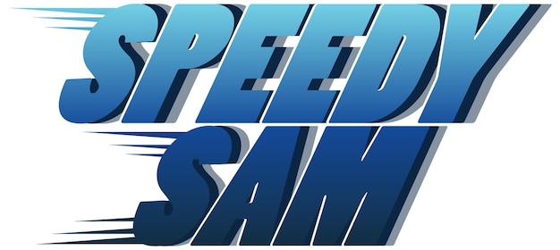 Tekstontwerp voor speedy sam-logo