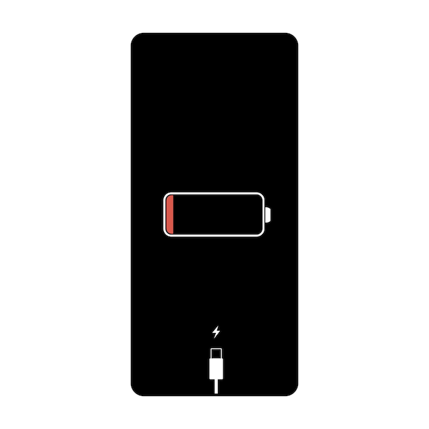 Gratis vector telefoonachtergrond batterij leeg