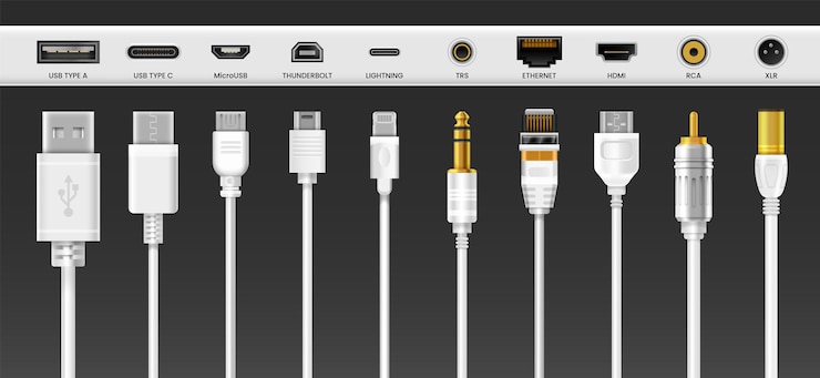 Gratis Vector telefoonconnectordraden en usb-opladers