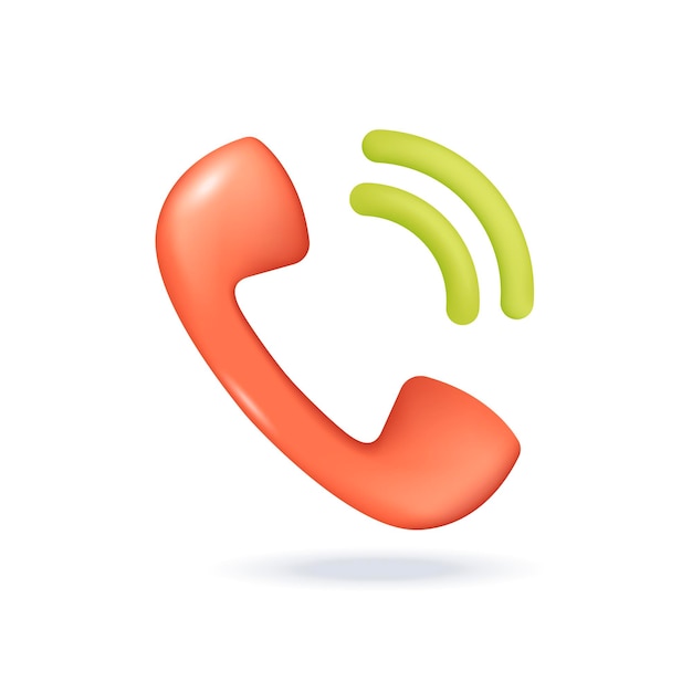 Gratis vector telephone call icon 3d vector illustration. social media symbol for networking sites or apps in cartoon style isolated on white background. online communication, digital marketing concept