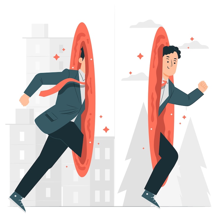 Gratis Vector teleportatie concept illustratie