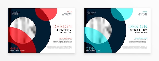 Gratis vector tendy brochuresjabloon voor zakelijke presentaties in twee kleuren