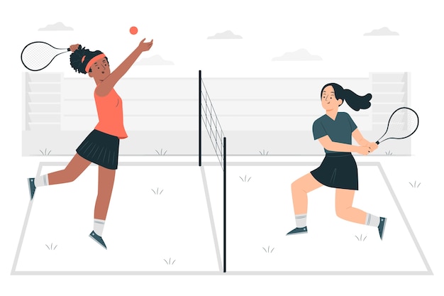 Gratis vector tennis concept illustratie