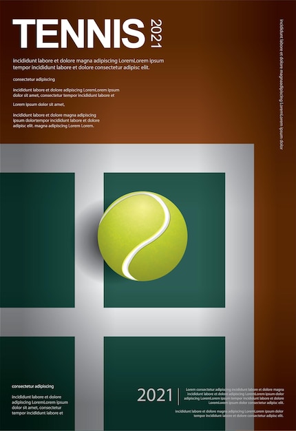 Gratis vector tennis kampioenschap poster sjabloon