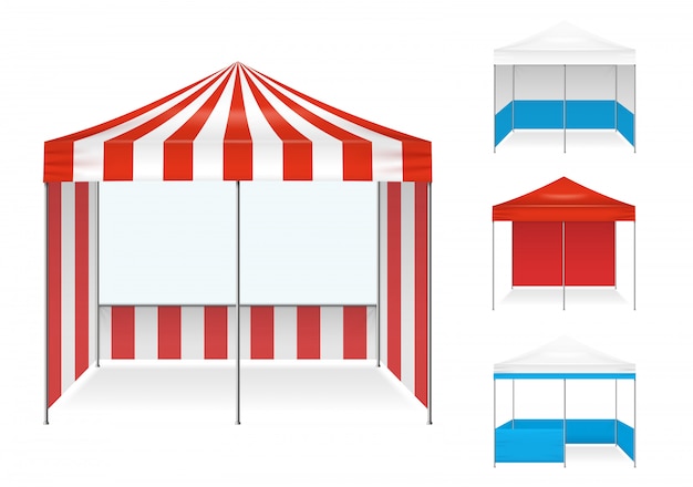 Gratis vector tent voorbeelden realistische set