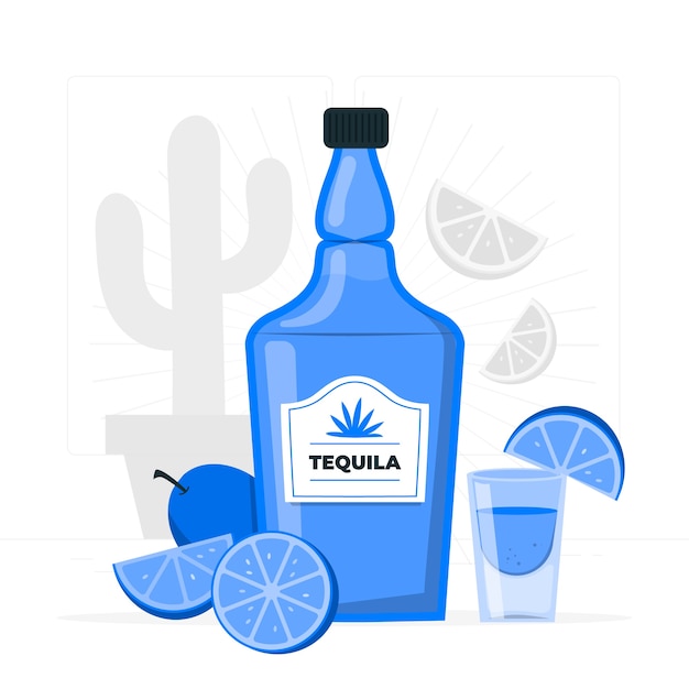 Gratis vector tequila concept illustratie