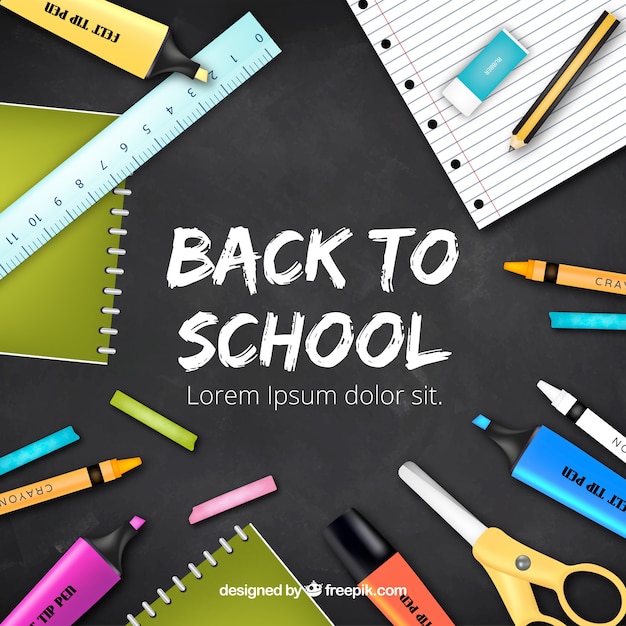 Gratis vector terug naar school achtergrond