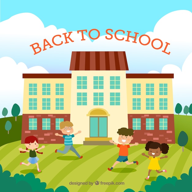 Gratis vector terug naar school achtergrond