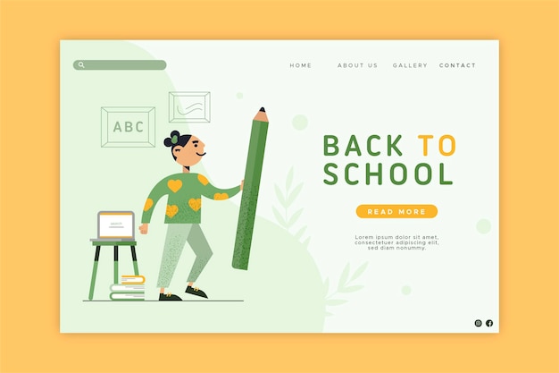 Terug naar school homepage-ontwerp