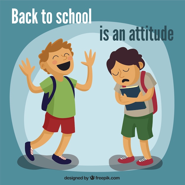 Gratis vector terug naar school is een attitude