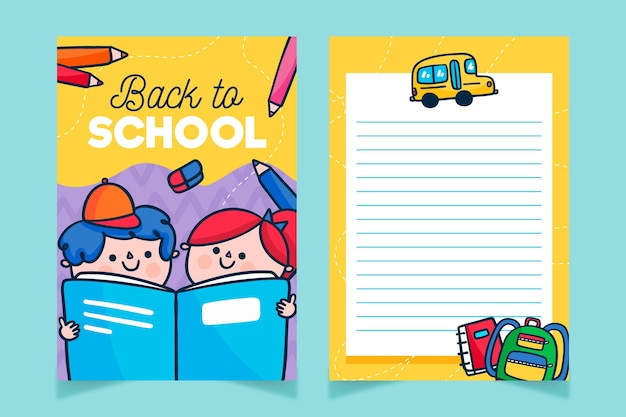 Terug naar school kaartsjabloon