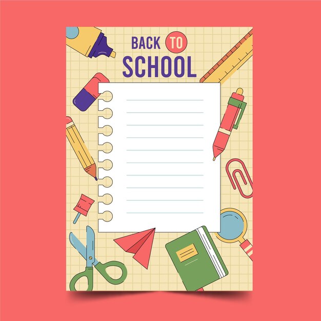 Terug naar school kaartsjabloon