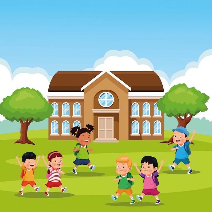 Gratis Vector terug naar school kinderen cartoon