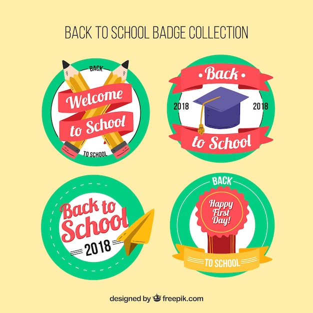 Gratis vector terug naar school label collectie