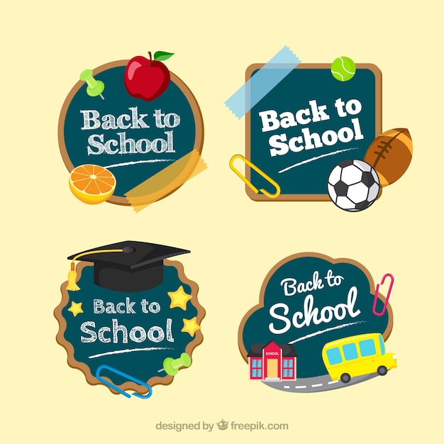 Gratis vector terug naar school labels-collectie