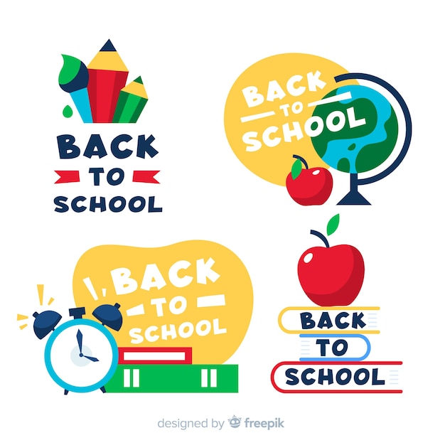 Terug naar school labels en badge-collectie